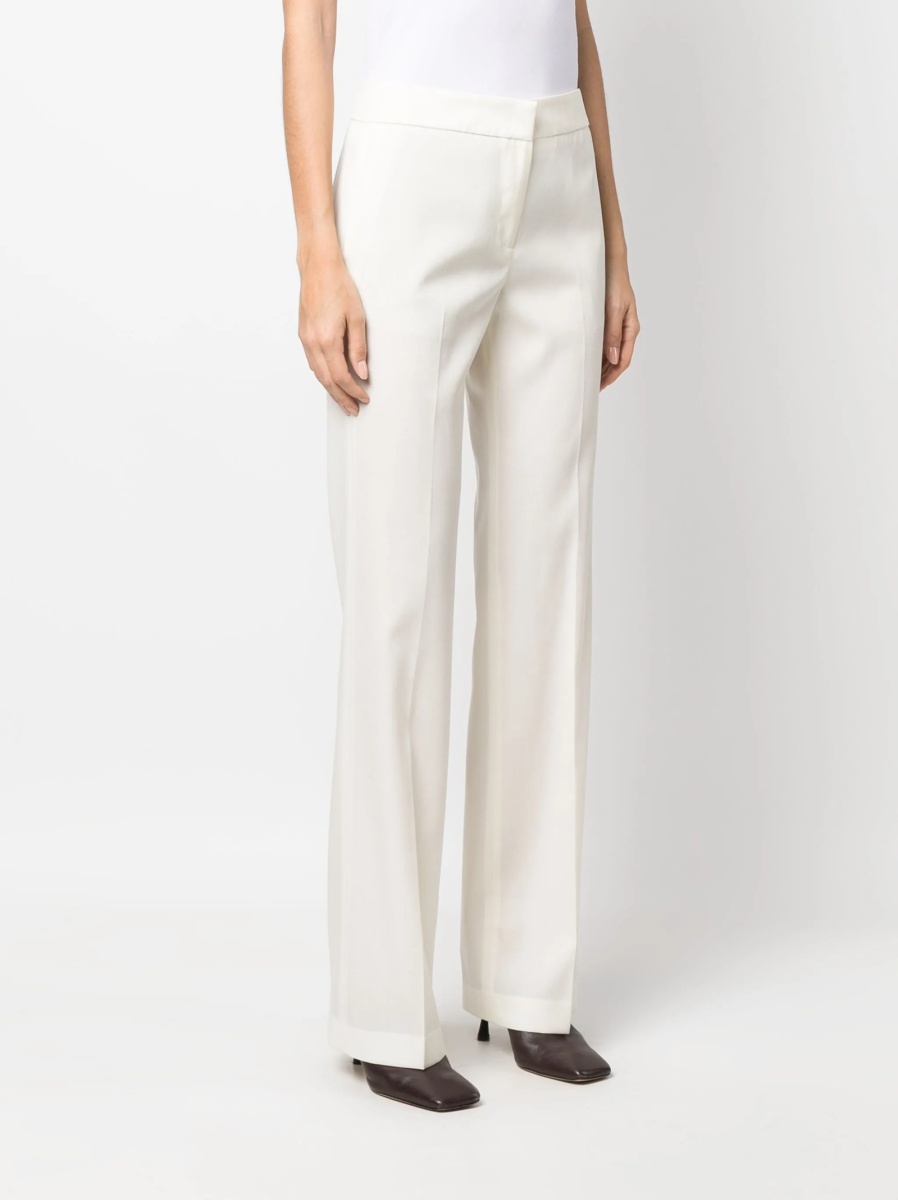 Pantaloni eleganti Fabiana Filippi albi din lana - Img 3