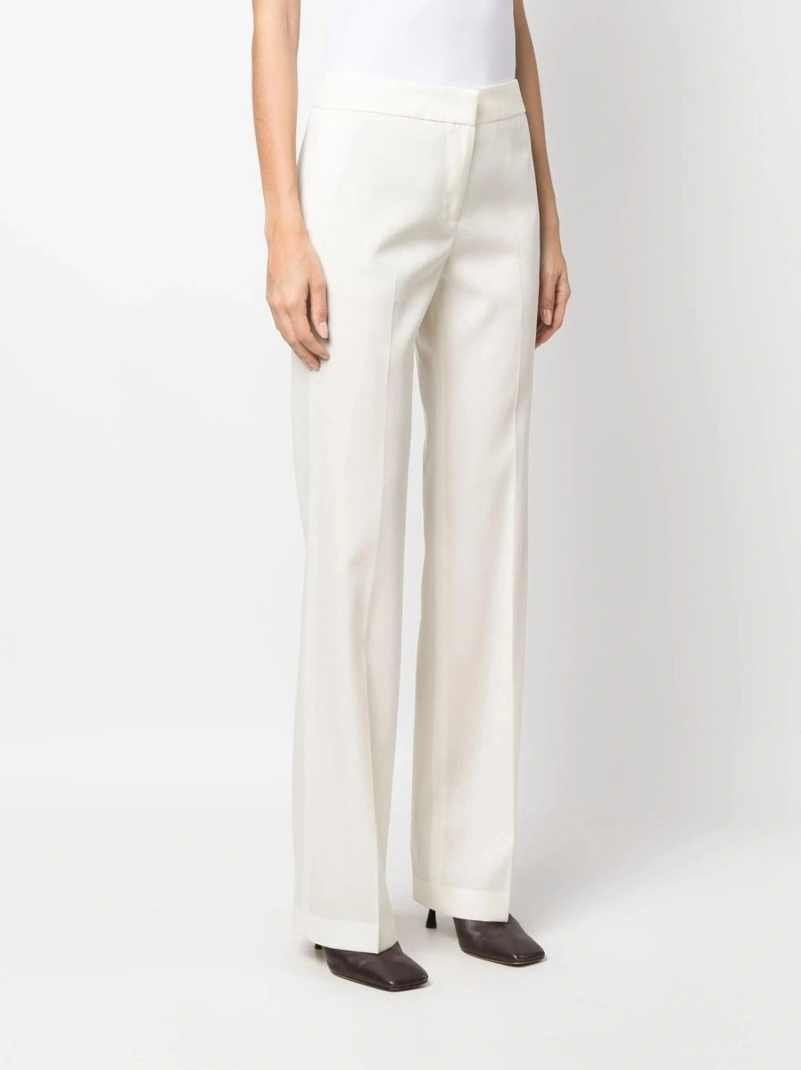 Pantaloni eleganti Fabiana Filippi albi din lana - Img 3