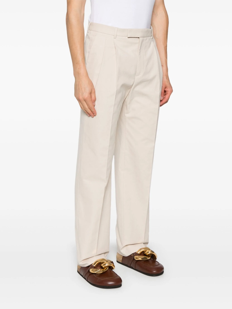 Pantaloni eleganti Gucci Horsebit neutri din polyester si bumbac - Img 3