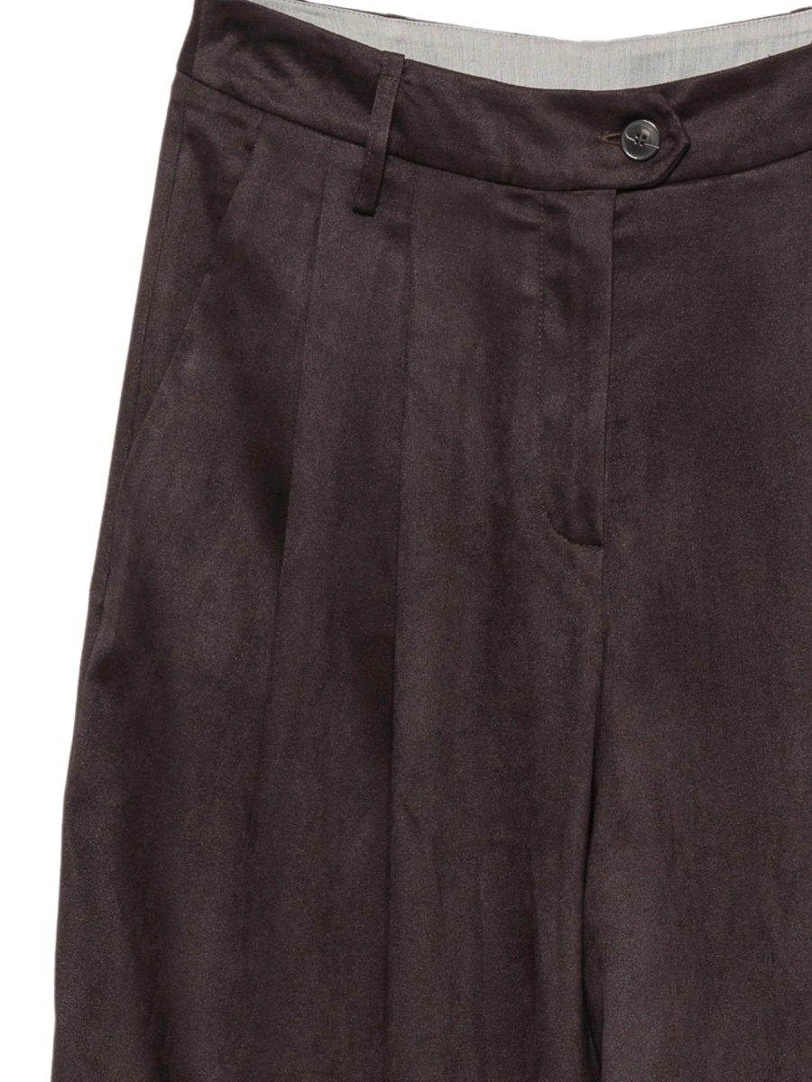 Pantaloni evazati ALYSI maro din polyester si elastan - Img 3