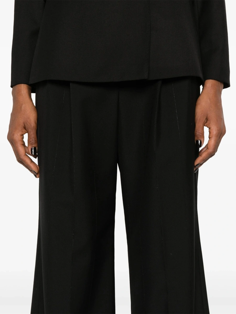 Pantaloni evazati Givenchy negri din poliamida si elastan - Img 5
