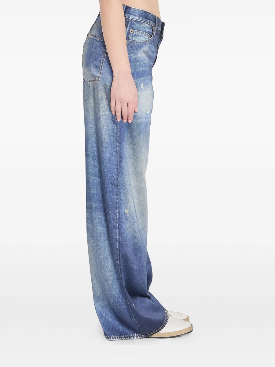 Pantaloni evazati Golden Goose star albastri - Img 2