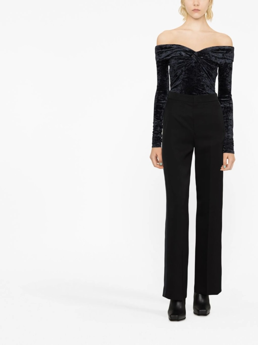 Pantaloni evazati Isabel Marant negri din lana si polyester - Img 2