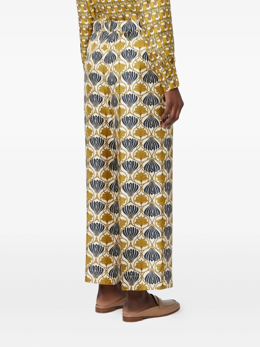 Pantaloni evazati Max Mara galbeni - Img 4