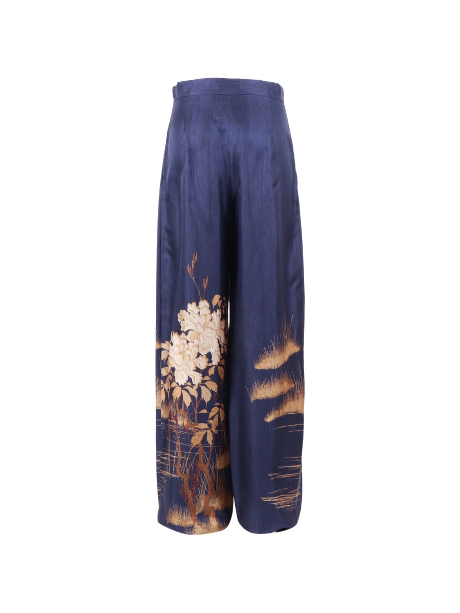 Pantaloni evazati MaxMara Studio albastri - Img 2