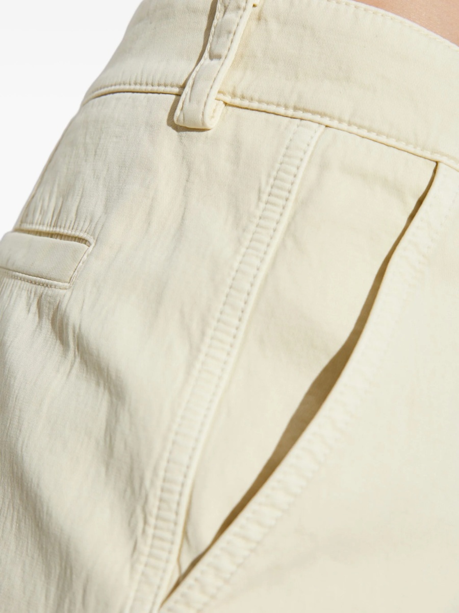 Pantaloni evazati Off-White neutri din bumbac - Img 5