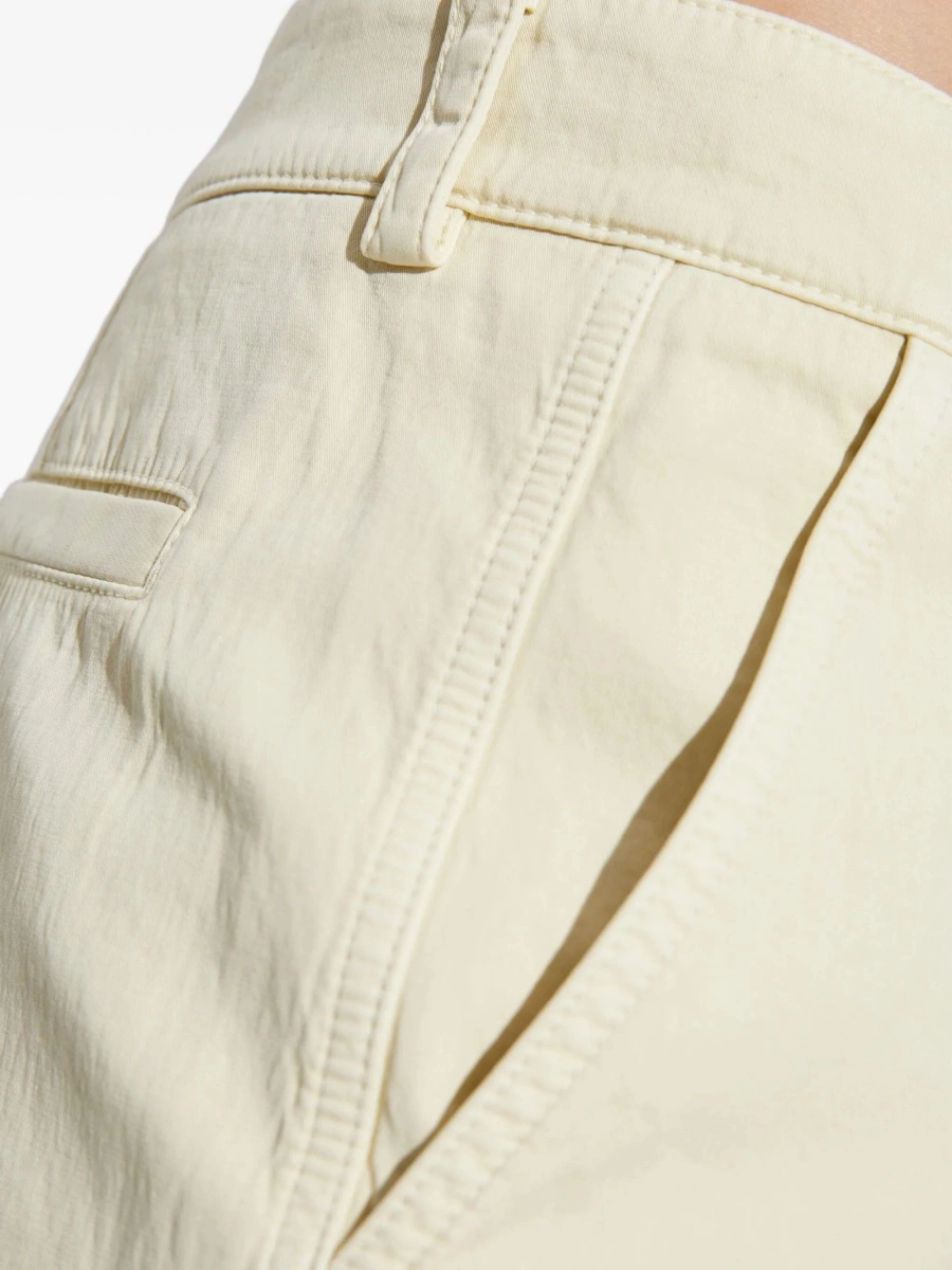 Pantaloni evazati Off-White neutri din bumbac - Img 5
