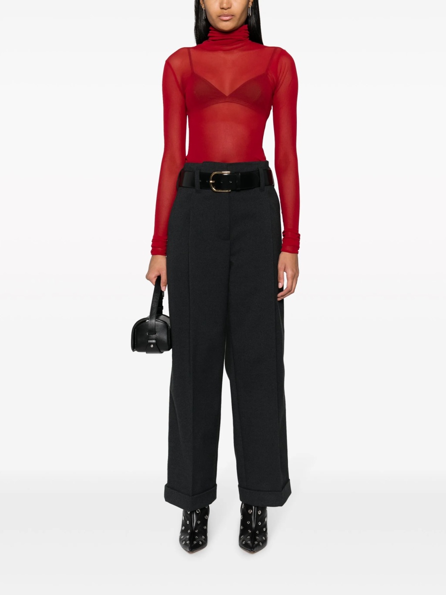 Pantaloni evazati Philosophy gri din polyester - Img 2