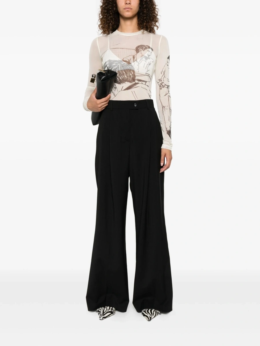 Pantaloni evazati SPORTMAX negri - Img 2