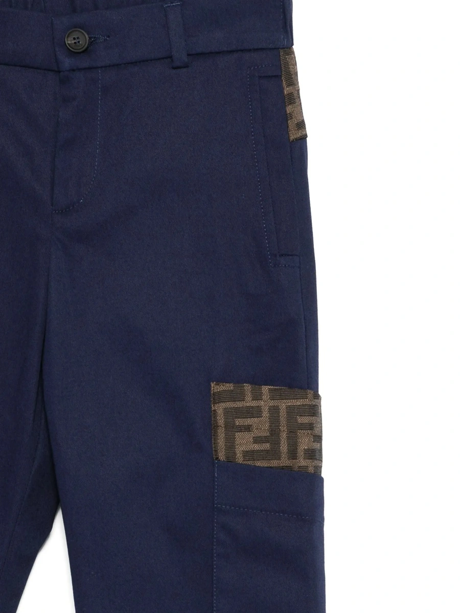 Pantaloni Fendi albastri din bumbac - Img 4