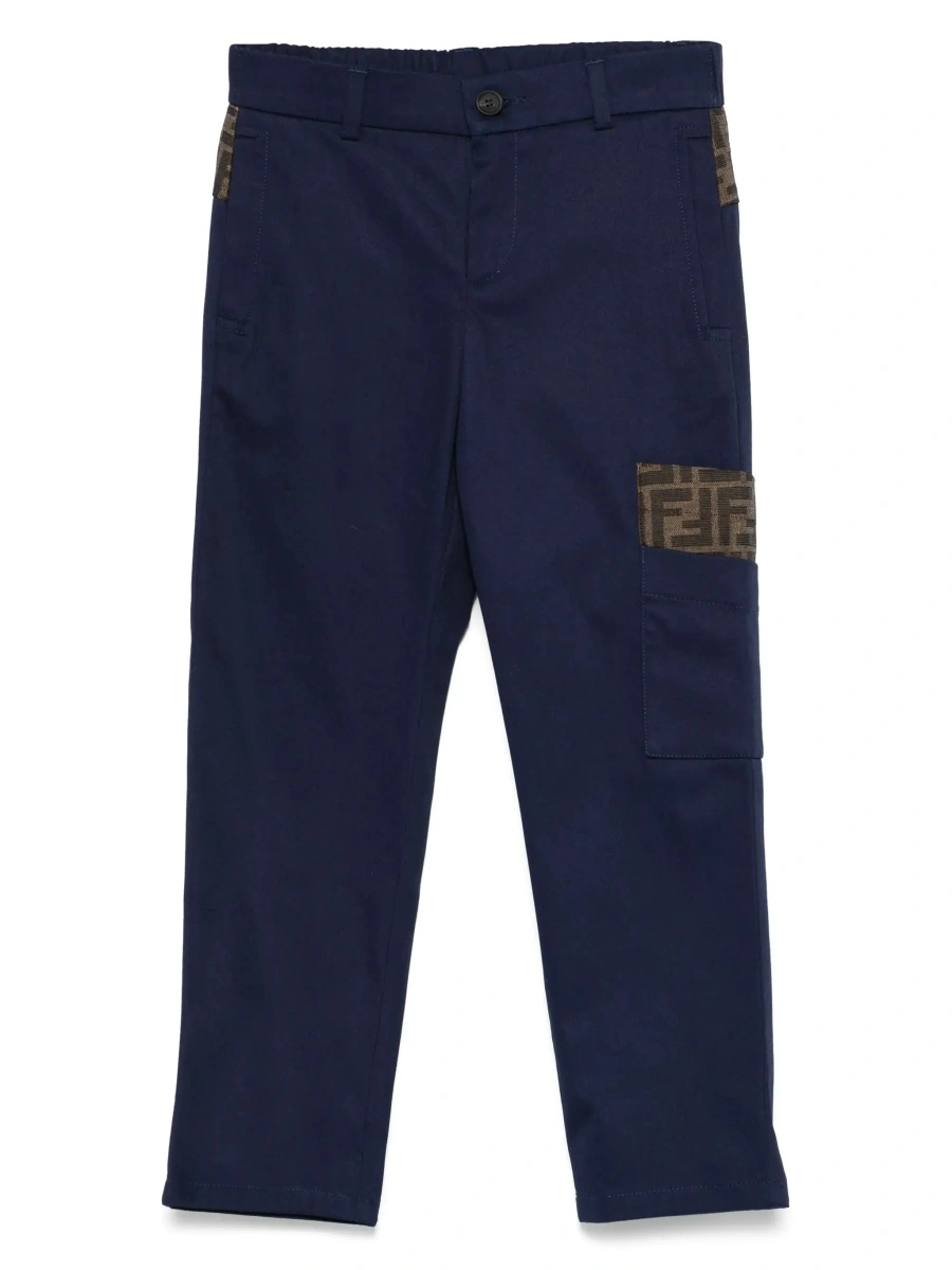 Pantaloni Fendi albastri din bumbac - Img 5