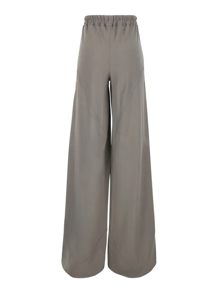 Pantaloni Gray Wide Leg Pants with Elastic Drawstring Waist in Viscose Blend for Women - Img 2