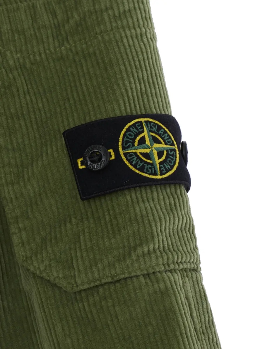 Pantaloni Green Pants with elasticated waist and logo patch on the front in cotton Boy - Img 3