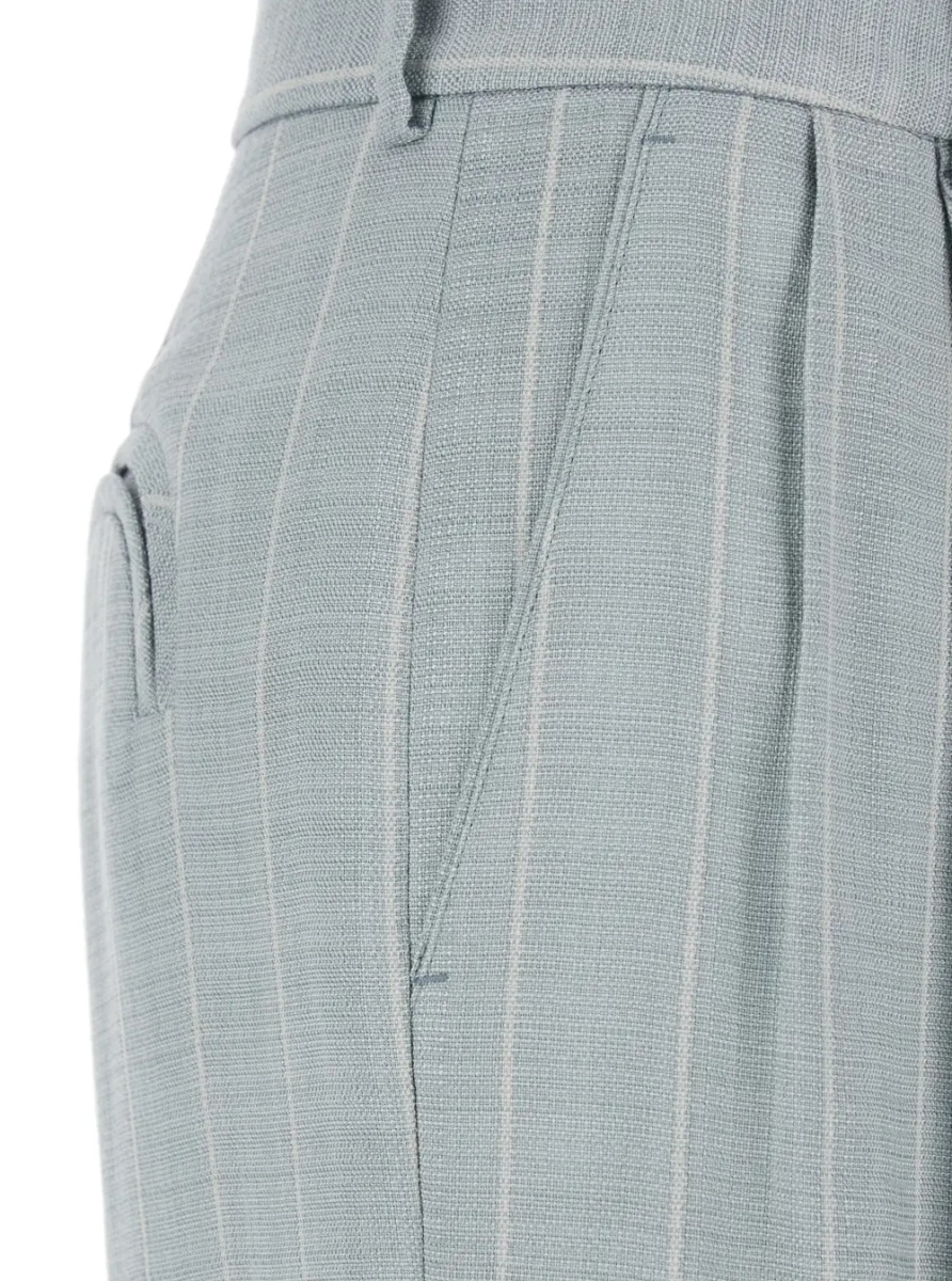 Pantaloni Light blue trousers with striped motif in viscose woman - Img 3