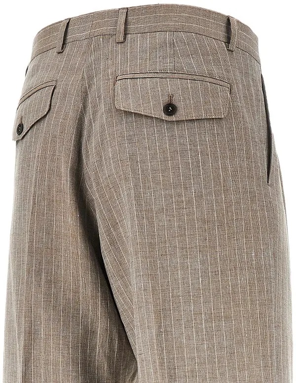 Pantaloni Linen and wool pants with darts - Img 4