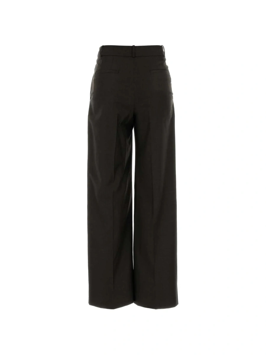 Pantaloni LOULOU DE SAISON maro din lana - Img 4