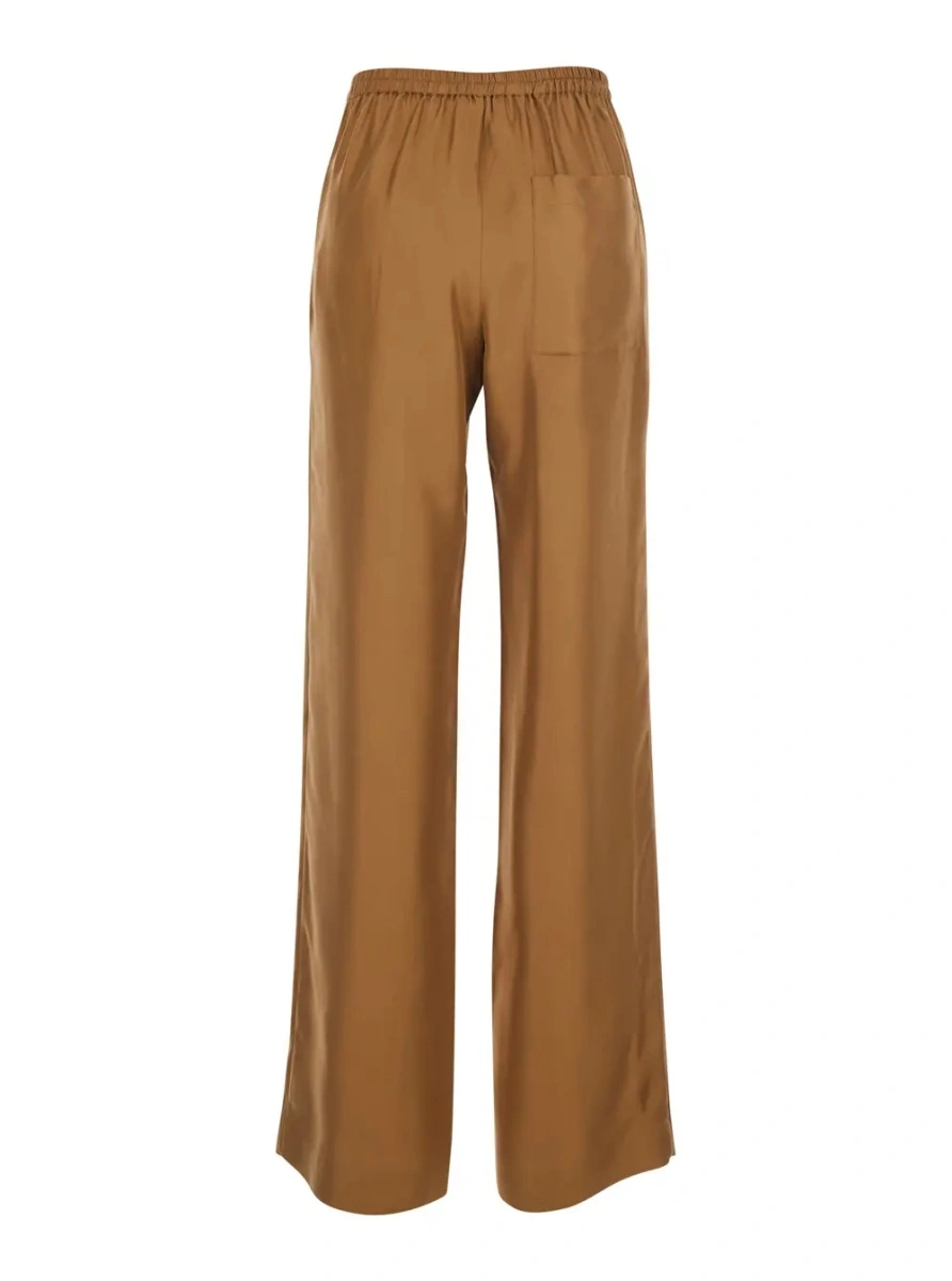 Pantaloni LOULOU DE SAISON maro din matase - Img 2