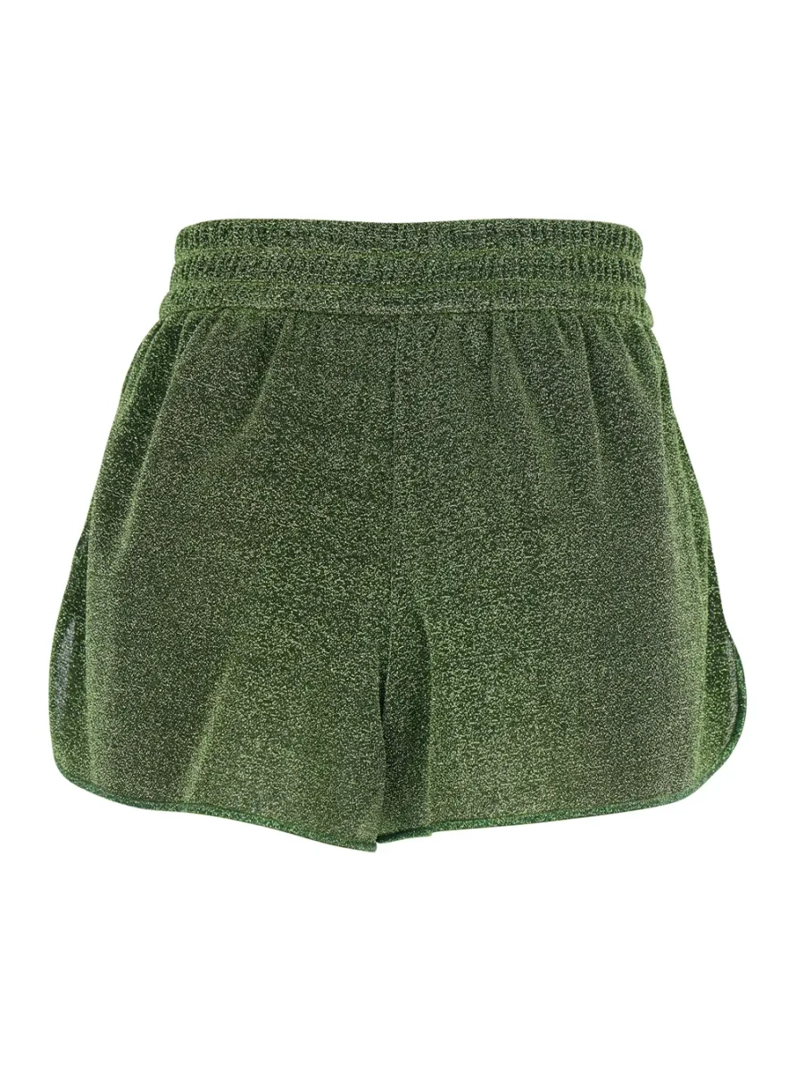 Pantaloni 'Lumiere' Green Shorts with elasticated waist and all-over sparkling details in Tech Fabric Women - Img 2