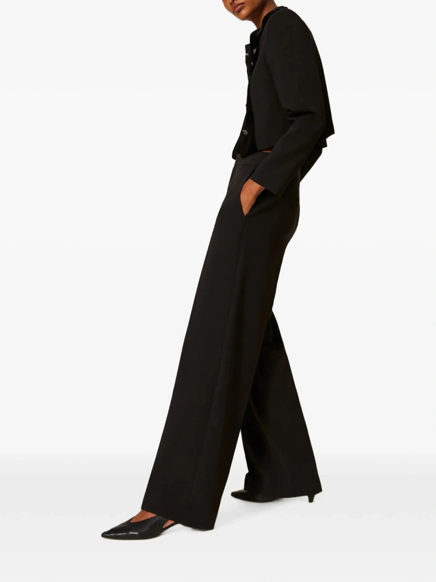 Pantaloni MADREPERL Pants with elegant details in Black Tech Fabric for women - Img 5