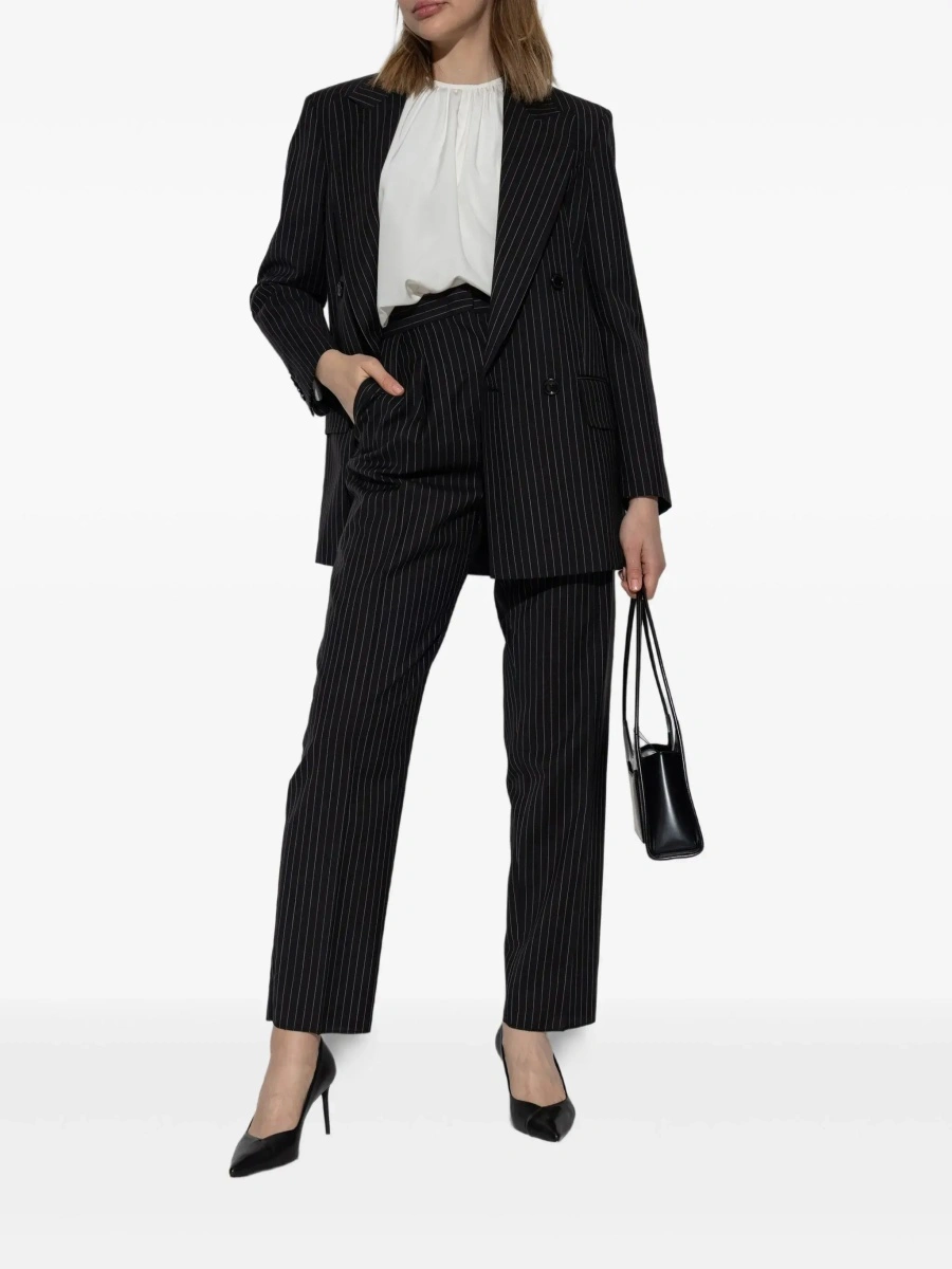 Pantaloni Max Mara negri din lana 'Sesamo' - Img 4