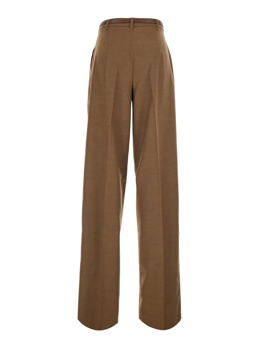 Pantaloni MaxMara Studio maro din lana - Img 2