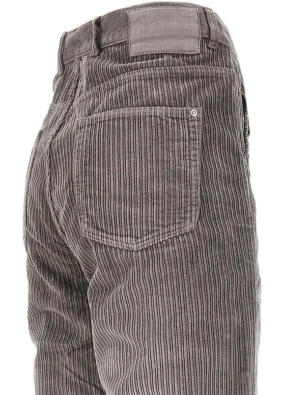 Pantaloni Mfpen gri din catifea reiata - Img 4