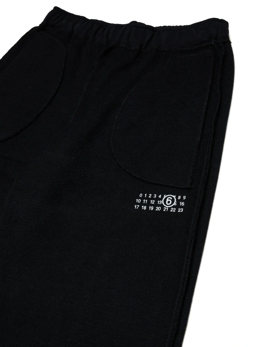 Pantaloni MM6 MAISON MARGIELA KIDS negri din bumbac - Img 5