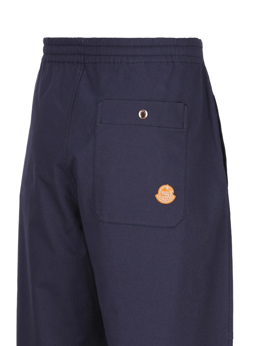 Pantaloni Moncler Genius albastri din bumbac - Img 5