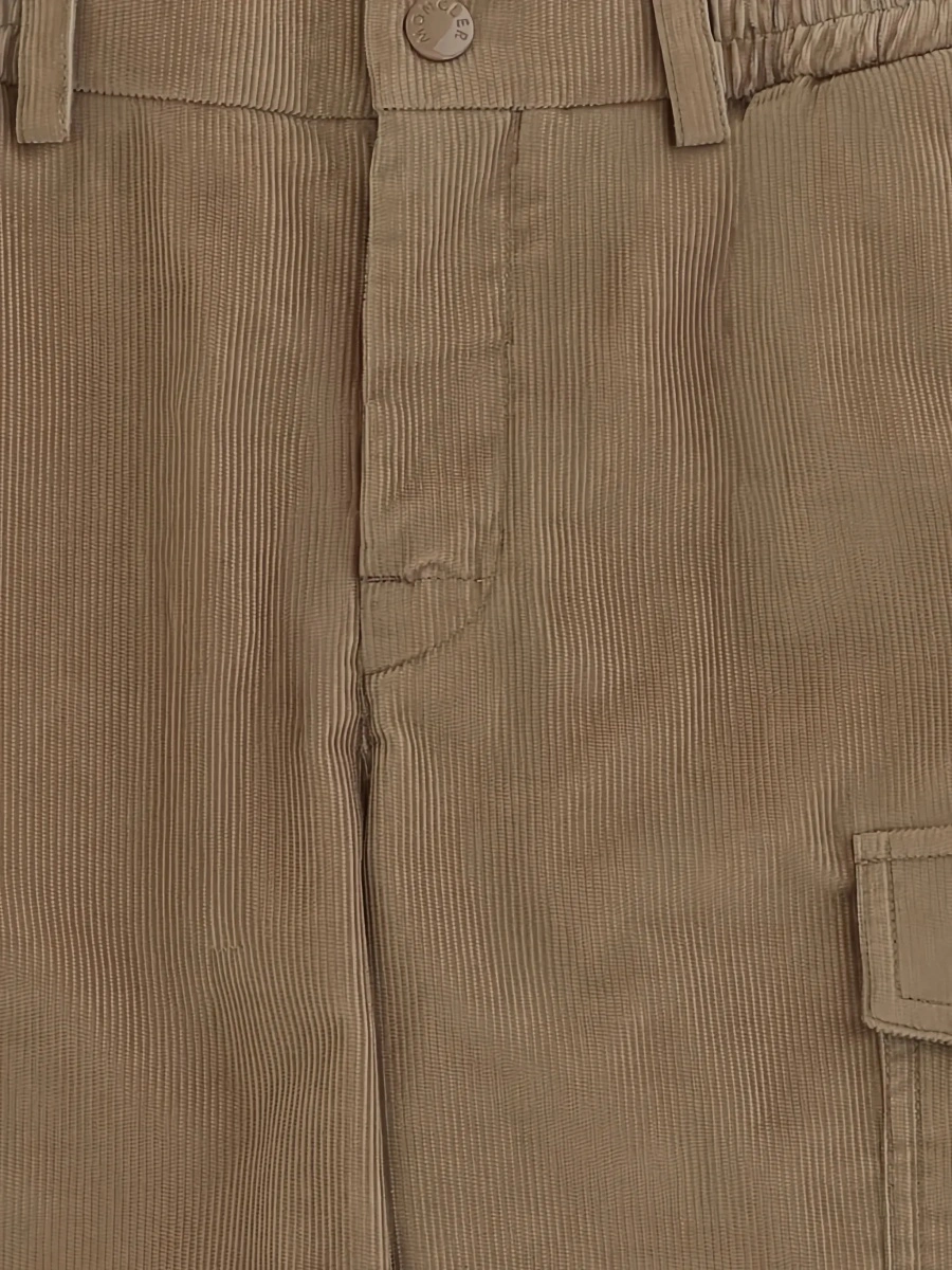 Pantaloni Moncler maro din cord - Img 5