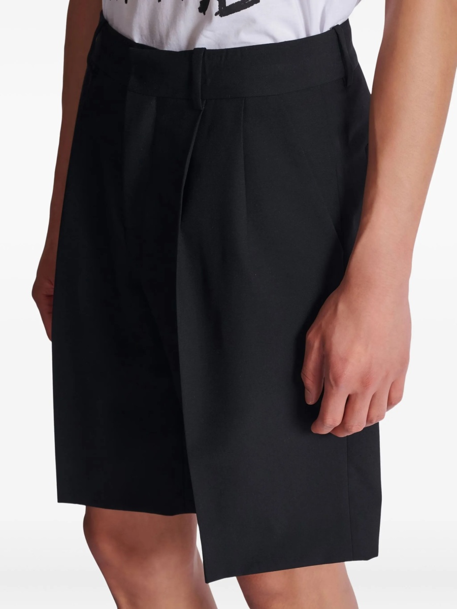 Pantaloni scurti Balmain negri din lana - Img 5