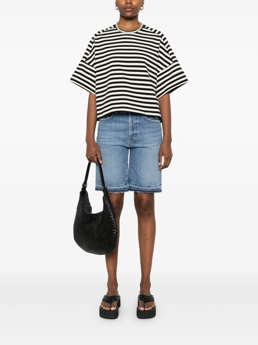 Pantaloni scurti Dondup albastri din bumbac - Img 2