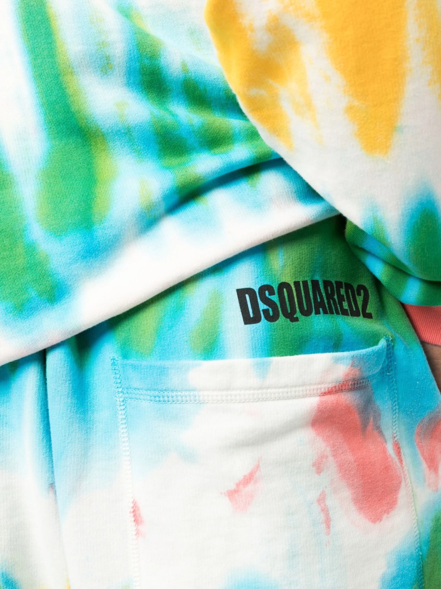 Pantaloni scurti DSQUARED2 verzi din bumbac - Img 5