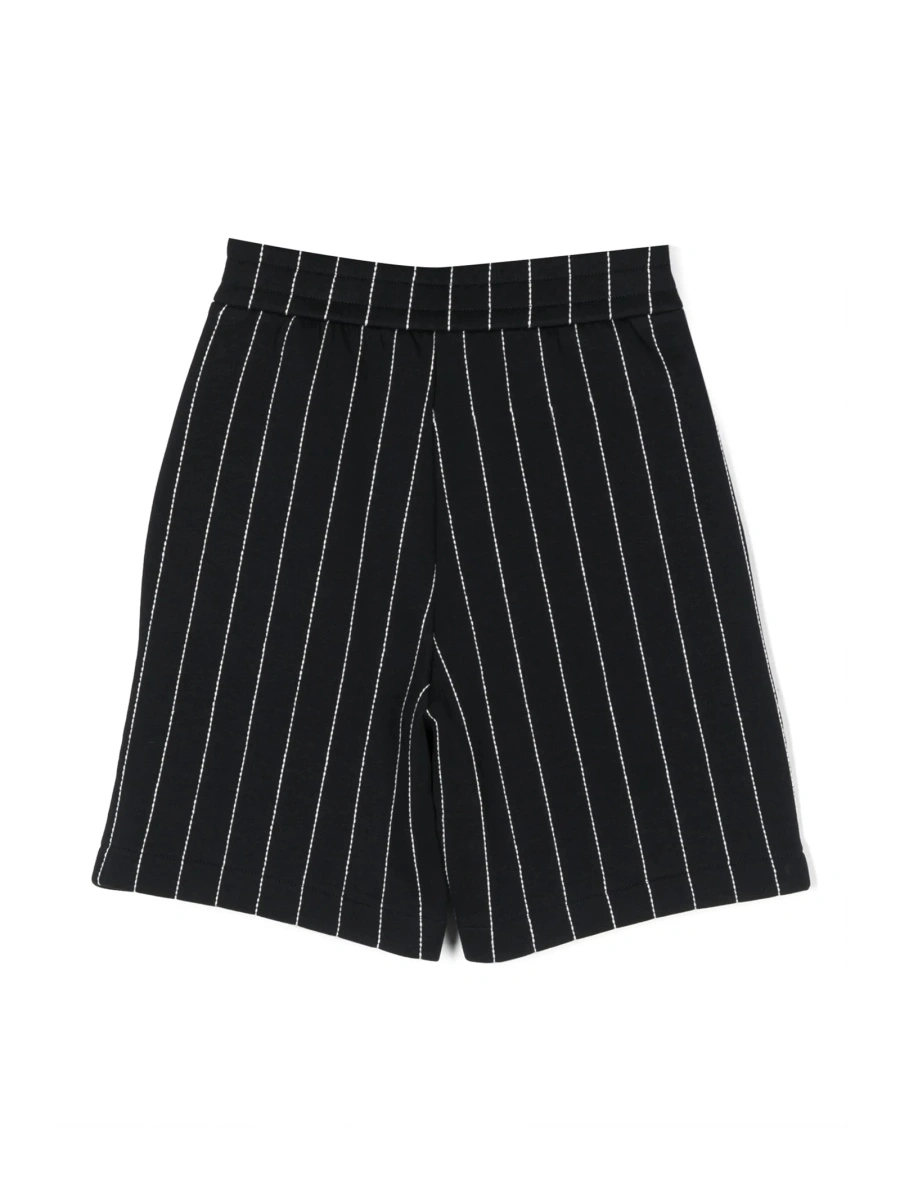 Pantaloni scurti Emporio Armani albastri din bumbac si spandex/elastan - Img 2