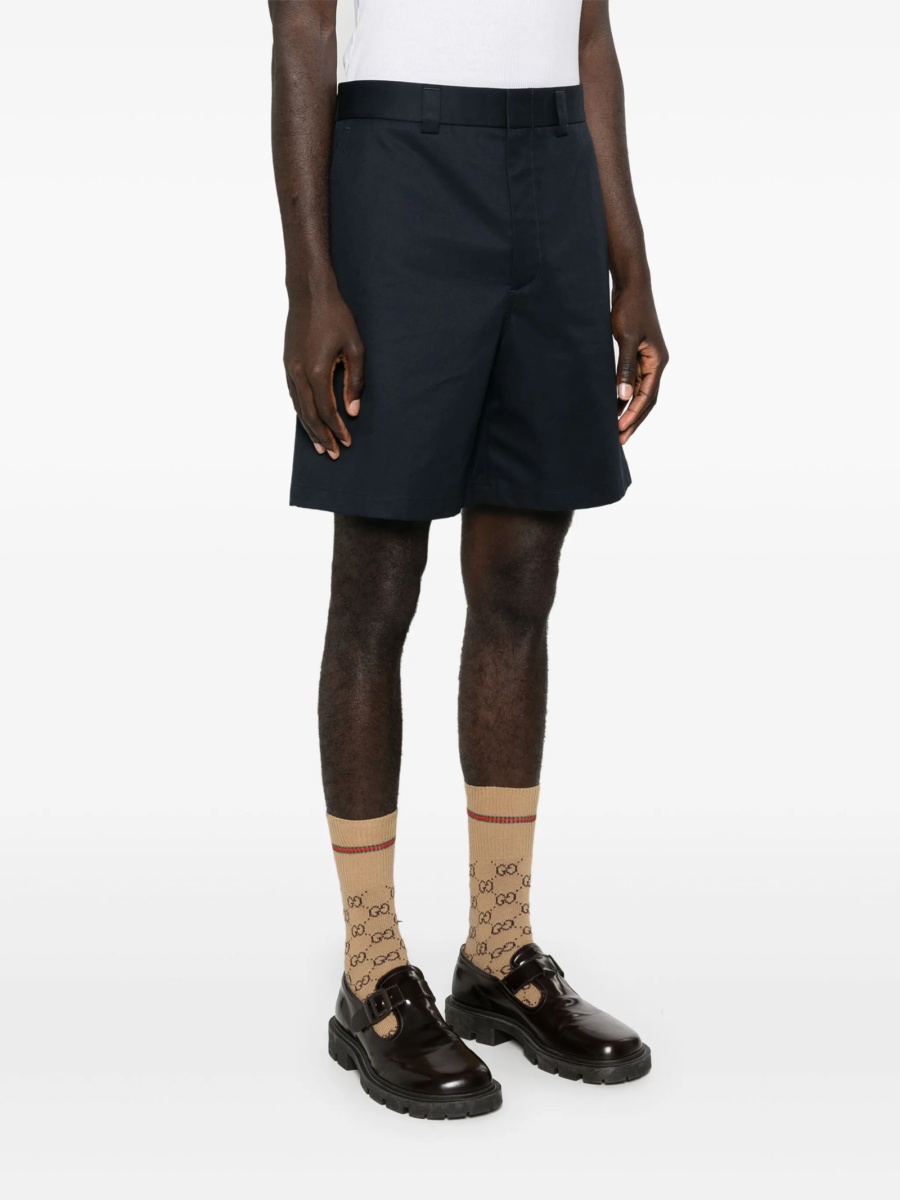 Pantaloni scurti Gucci albastri din bumbac - Img 3