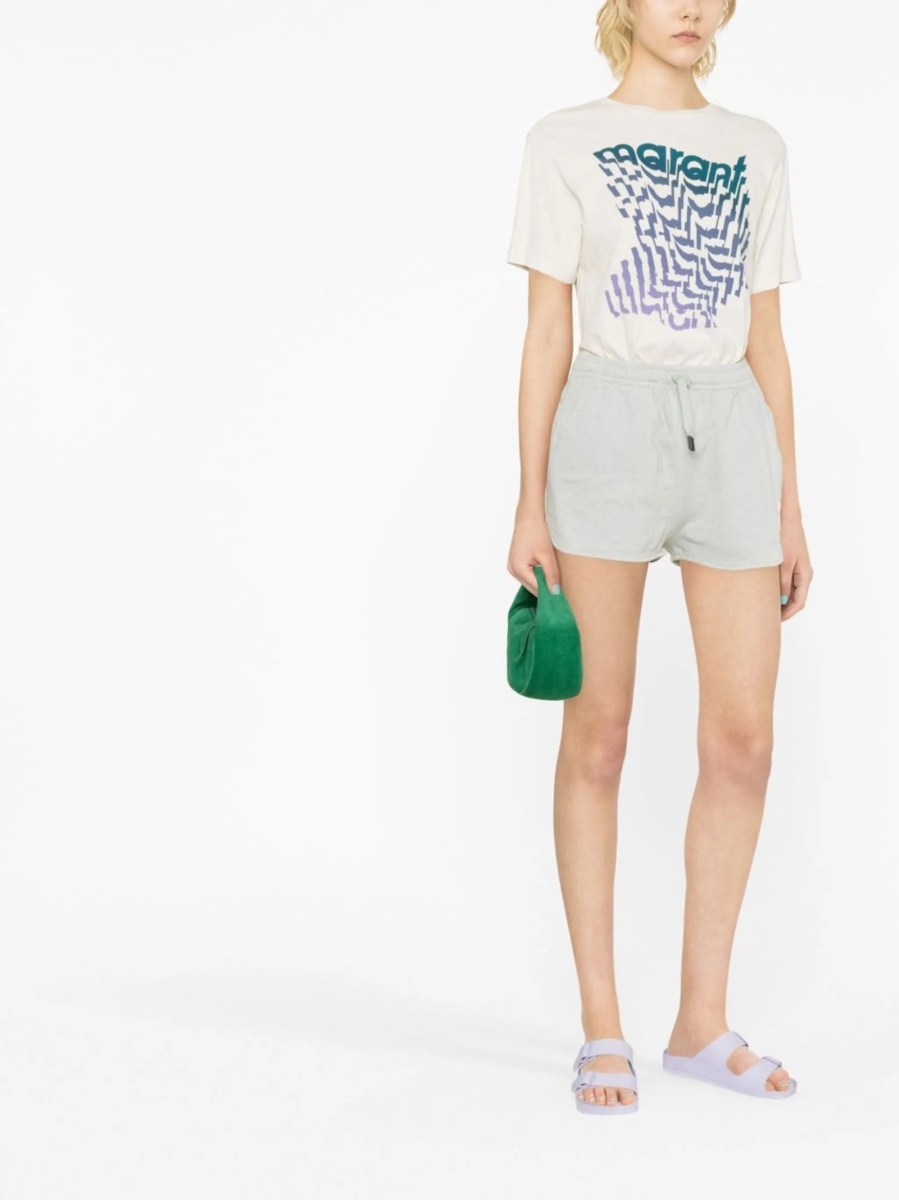 Pantaloni scurti ISABEL MARANT ETOILE albastri din bumbac si polyester - Img 2