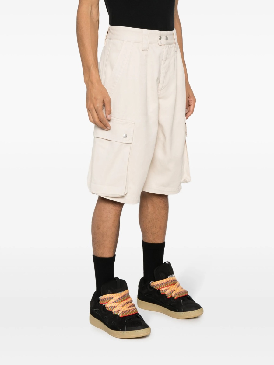 Pantaloni scurti Isabel Marant neutri din lyocell si bumbac - Img 3