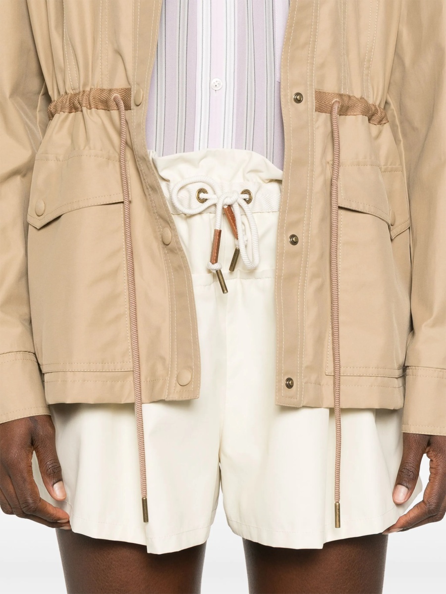 Pantaloni scurti Moncler neutri din poliamida si bumbac - Img 5
