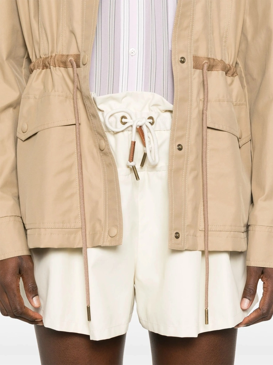 Pantaloni scurti Moncler neutri din poliamida si bumbac - Img 5