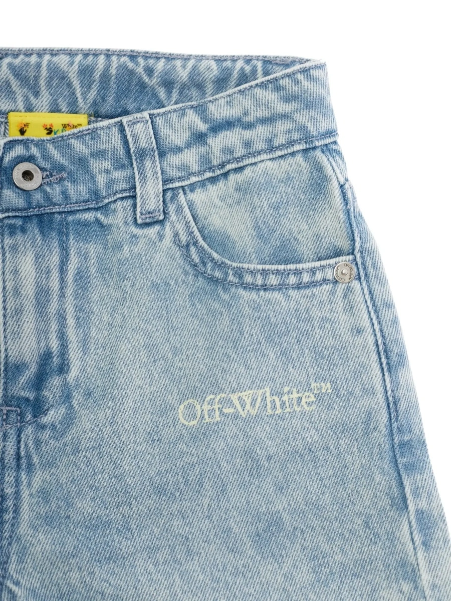 Pantaloni scurti Off-White albastri din bumbac - Img 5