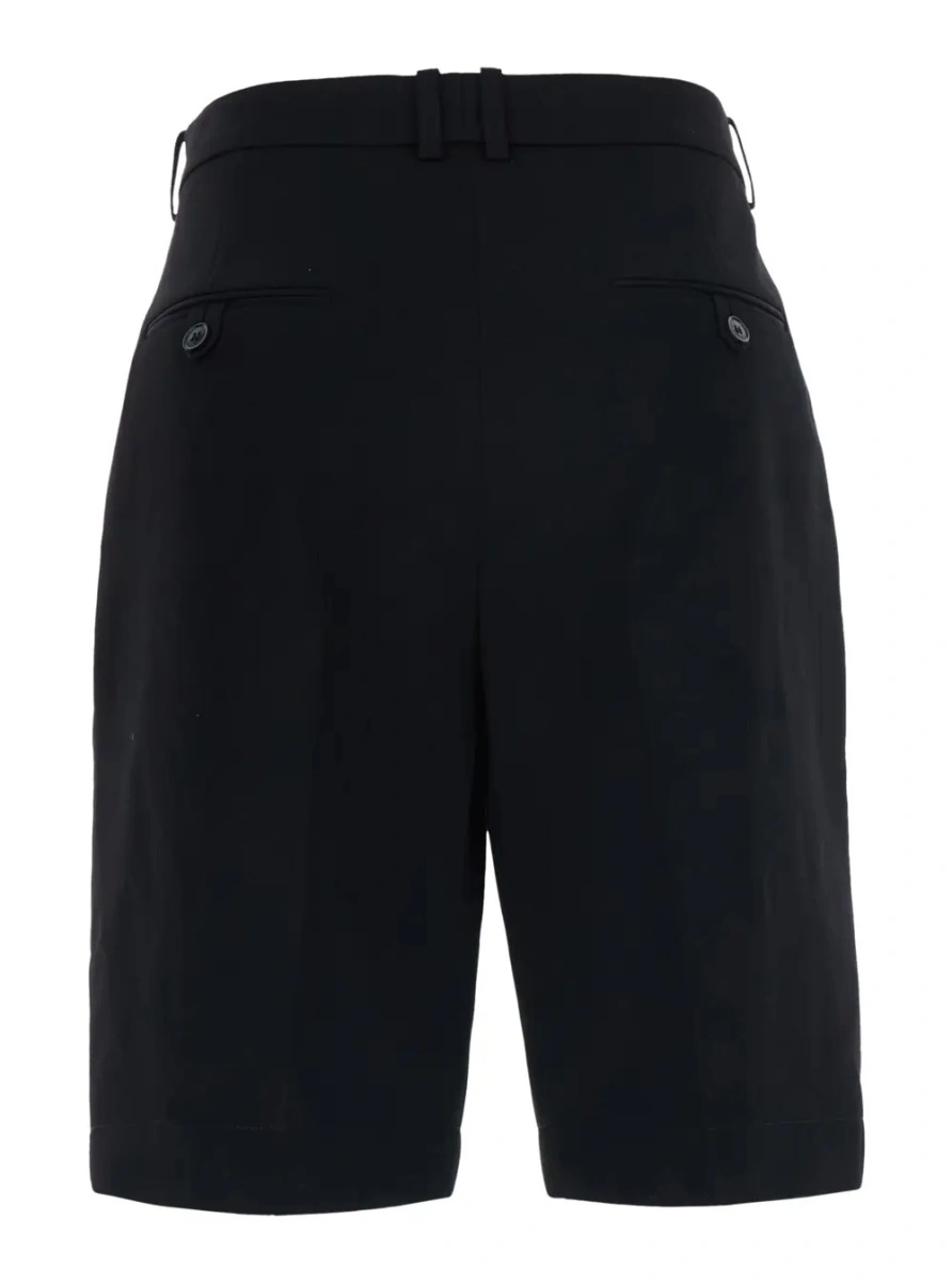 Pantaloni scurti Saint Laurent negri din lana - Img 2