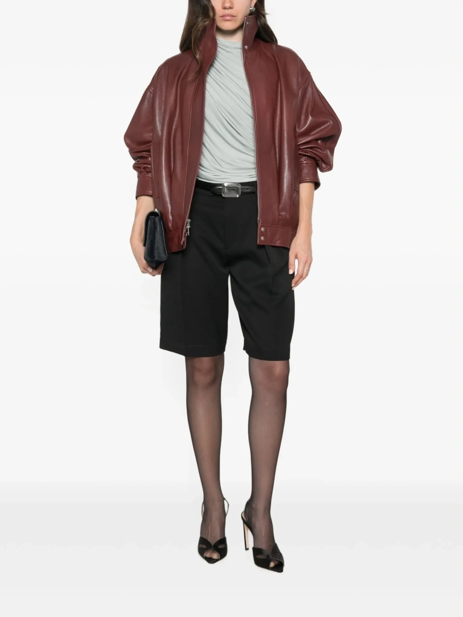 Pantaloni scurti Saint Laurent negri din lana - Img 4