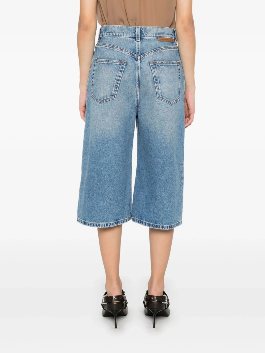 Pantaloni scurti Stella McCartney albastri din bumbac - Img 4