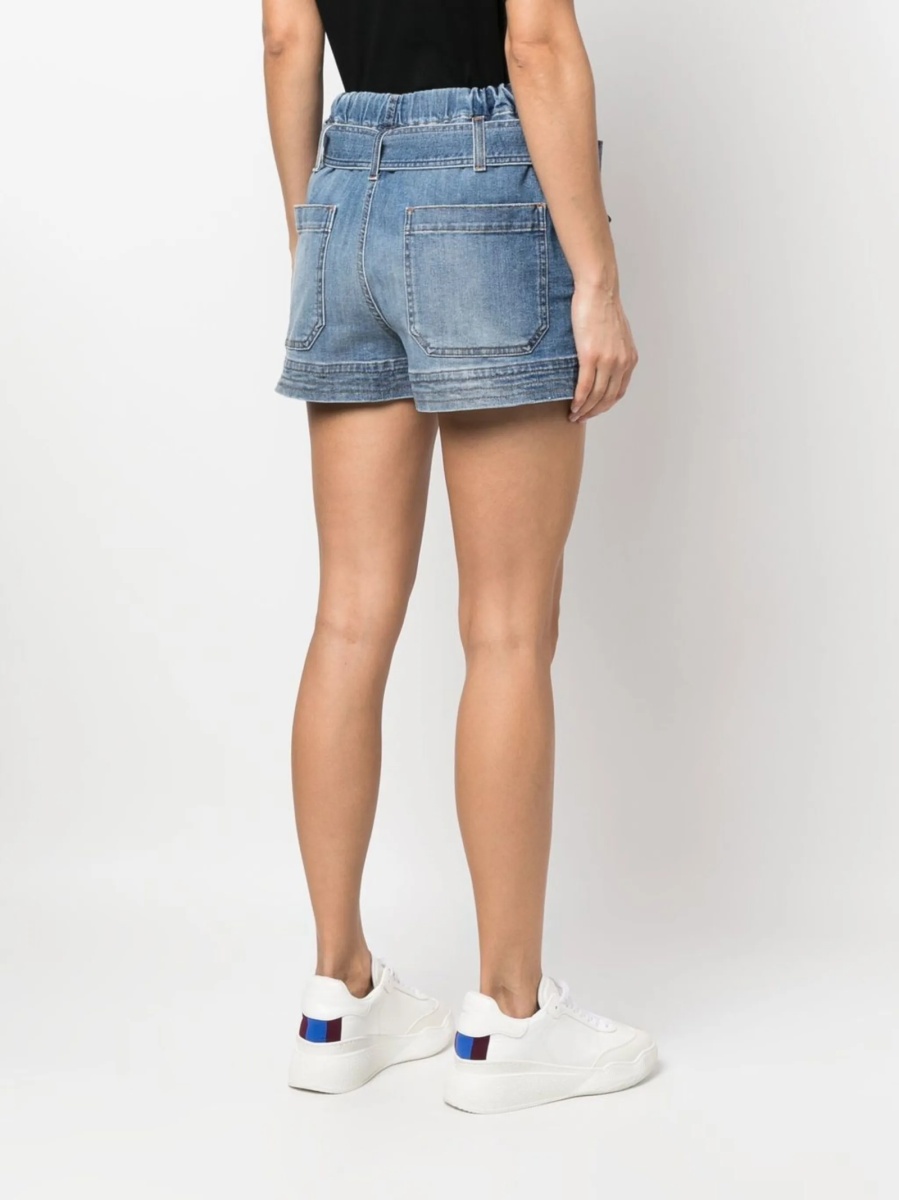 Pantaloni scurti Stella McCartney albastri din elastan si bumbac - Img 4