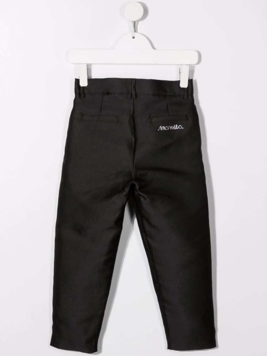Pantaloni SIMONETTA negri din matase reciclata si polyester - Img 2