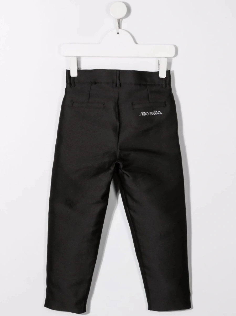 Pantaloni SIMONETTA negri din matase reciclata si polyester - Img 2