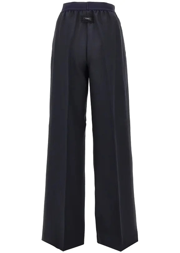 Pantaloni Stretch wool-blend wide-leg pants - Img 3