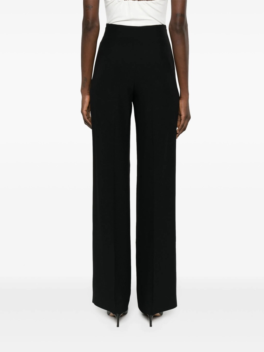Pantaloni talie inalta Alberta Ferretti negri din vascoza si acetat - Img 4