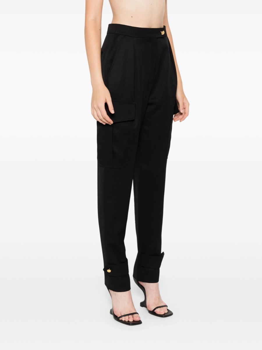 Pantaloni talie inalta Alexander McQueen negri din lana - Img 3