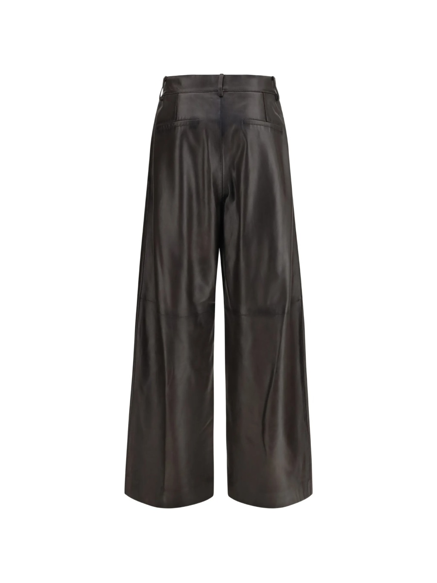Pantaloni talie inalta P.A.R.O.S.H. maro din piele - Img 2