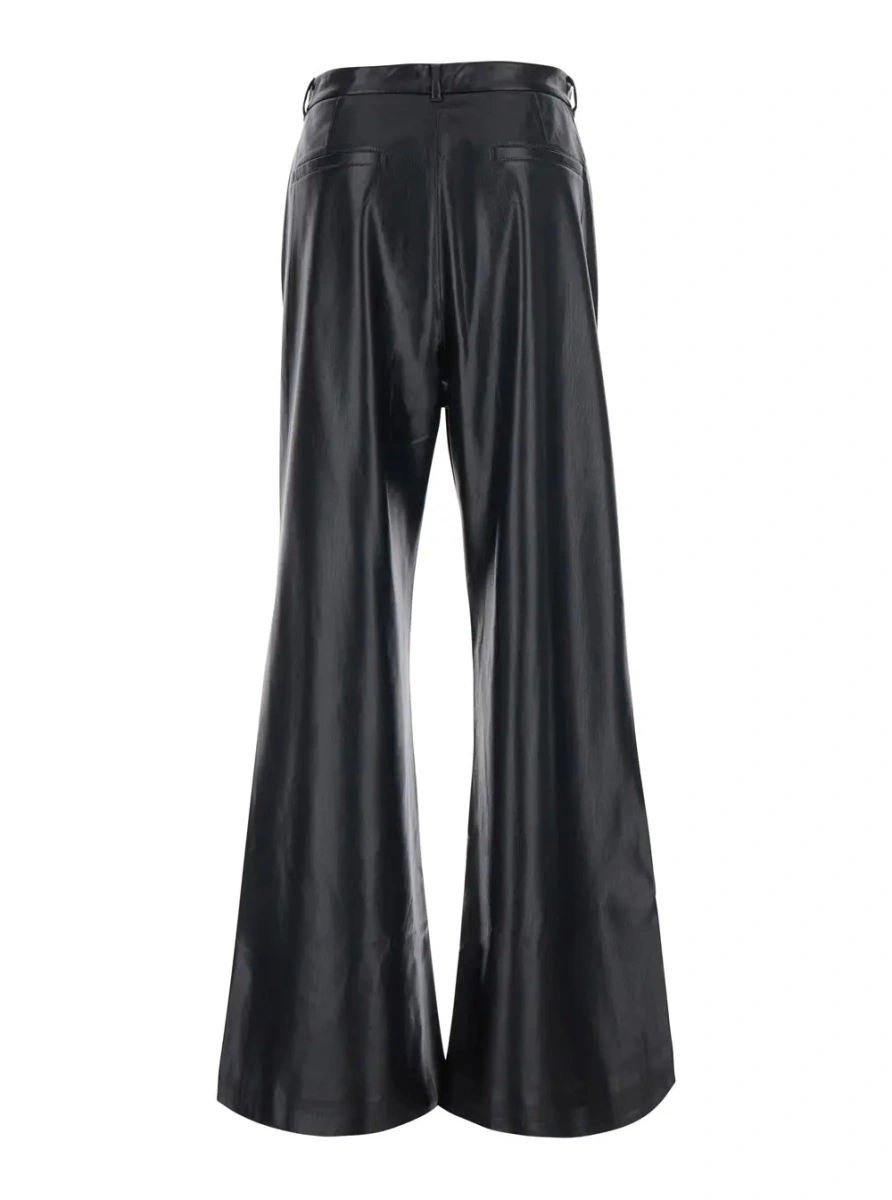 Pantaloni THE ANDAMANE negri din piele ecologica - Img 2